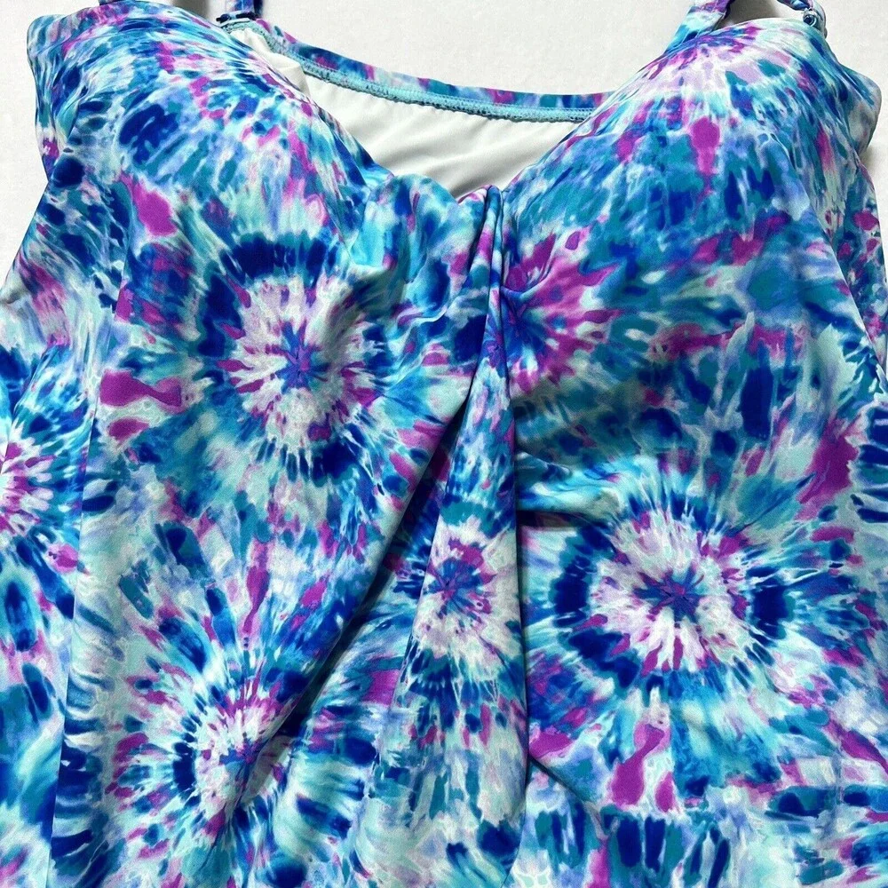 Contours By Coco Reef Tankini Size 10 34D Shape Maker Swimwear Built In Bra NWT - Picture 12 of 16